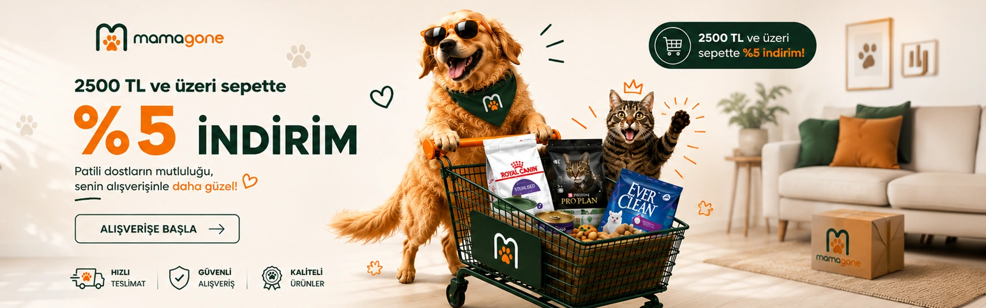 2500 TL ve Üzeri Sepette %5 İndirim
