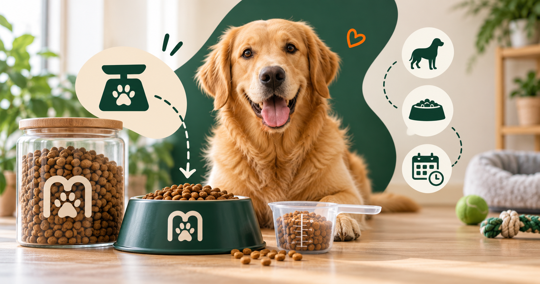 Ölçü kabında köpek maması