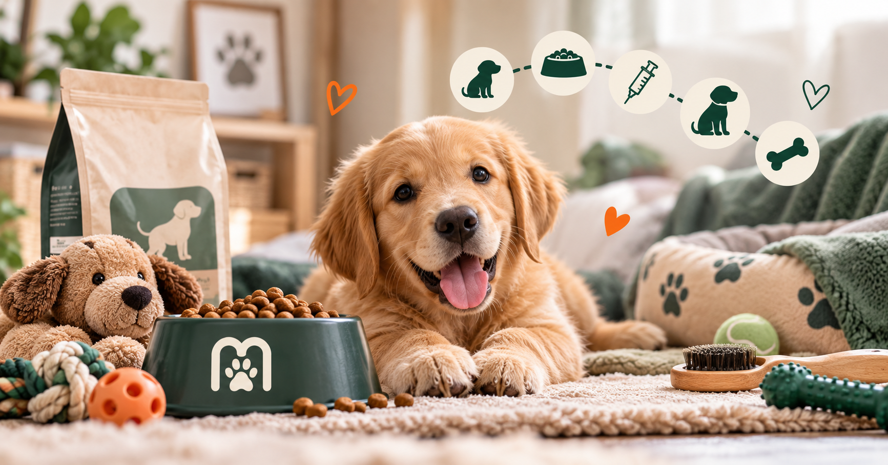 Çimenlikte oynayan yavru köpek