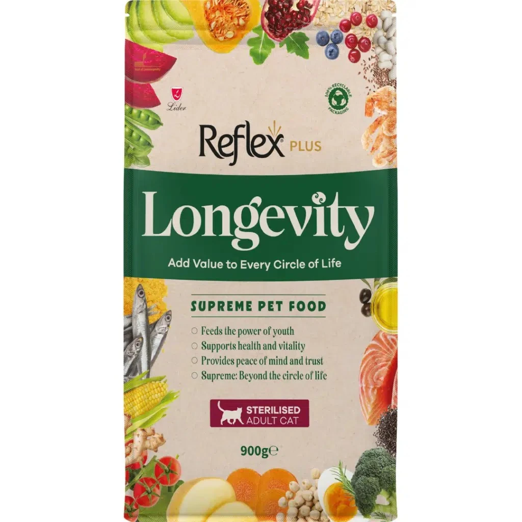 Reflex Plus Longevity Sterilised Hipoallerjenik Kısırlaştırılmış Yetişkin Kedi Maması 900 Gr