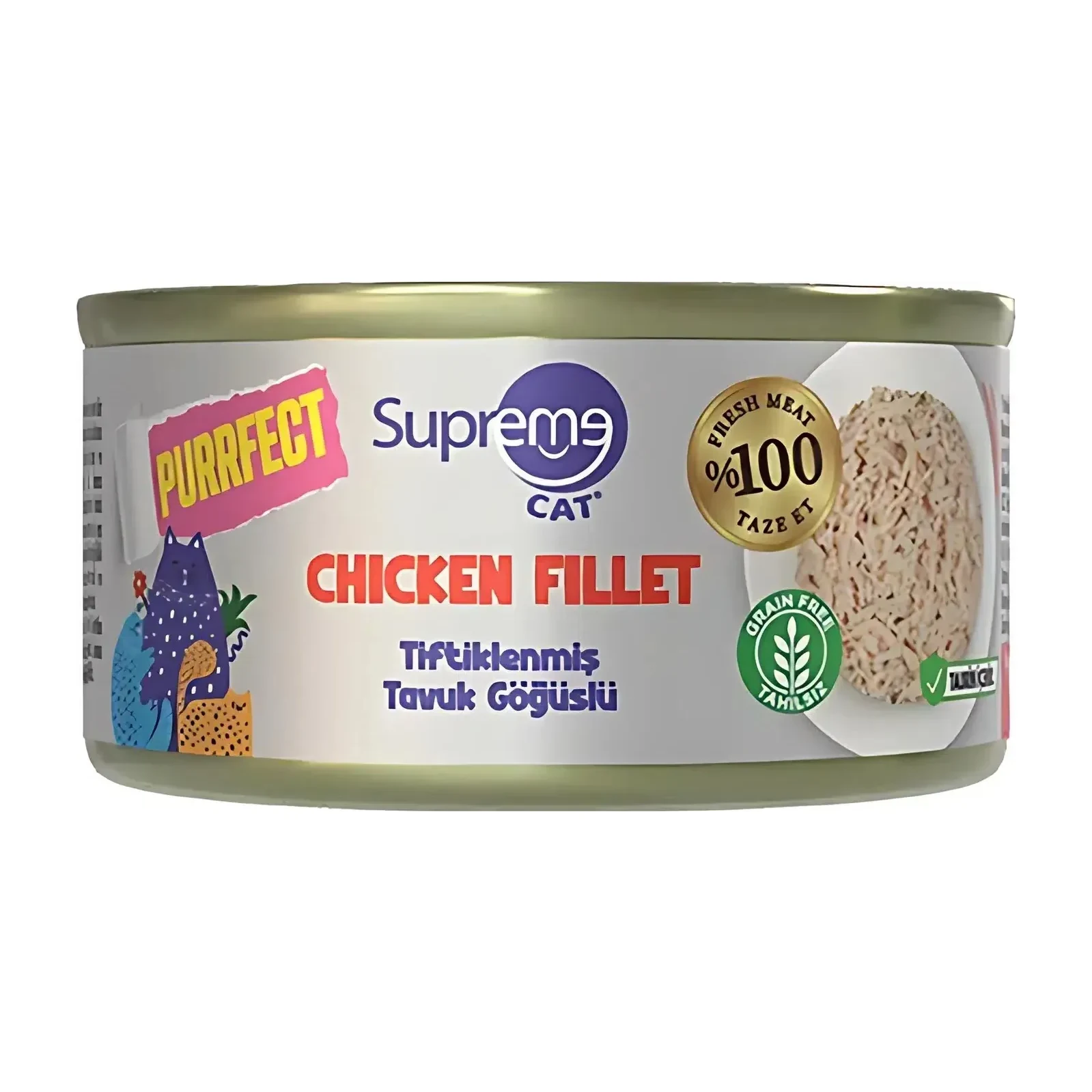 Supreme Cat Tiftiklenmiş Tavuk Göğüslü Yetişkin Konserve Kedi Maması 70gr