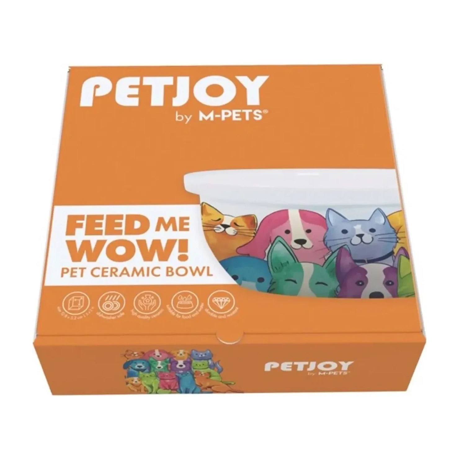 M-PETS PETJOY SERAMİK MAMA KABI MİX COLOUR 300 ML