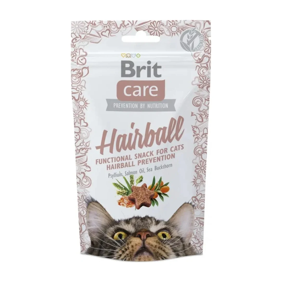 Brit Care Functional Snack Hairball Tüy Yumağı Engellemek İçin Tahılsız Kedi Ödülü 50 Gr