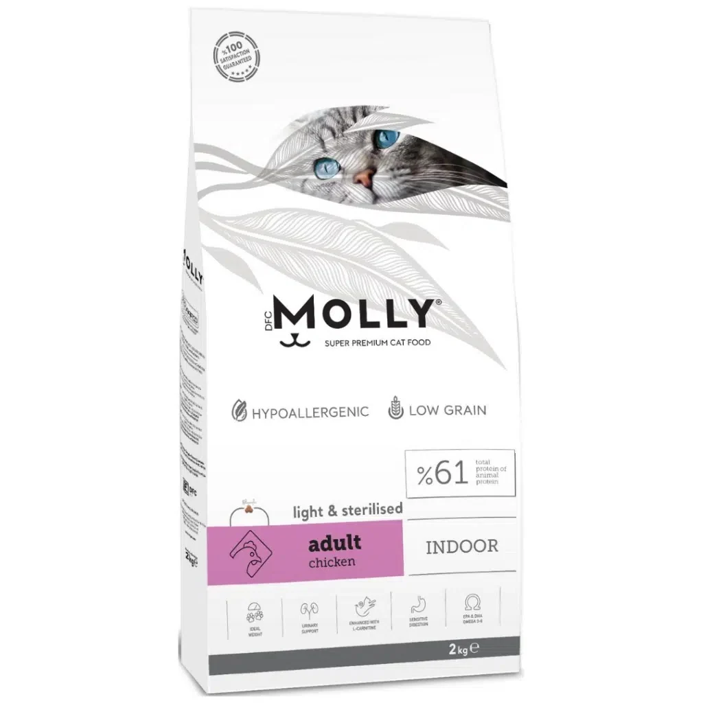 Molly Düşük Tahıllı Hypoallergenic Light & Sterilised Tavuklu Kısırlaştırılmış Kedi Maması