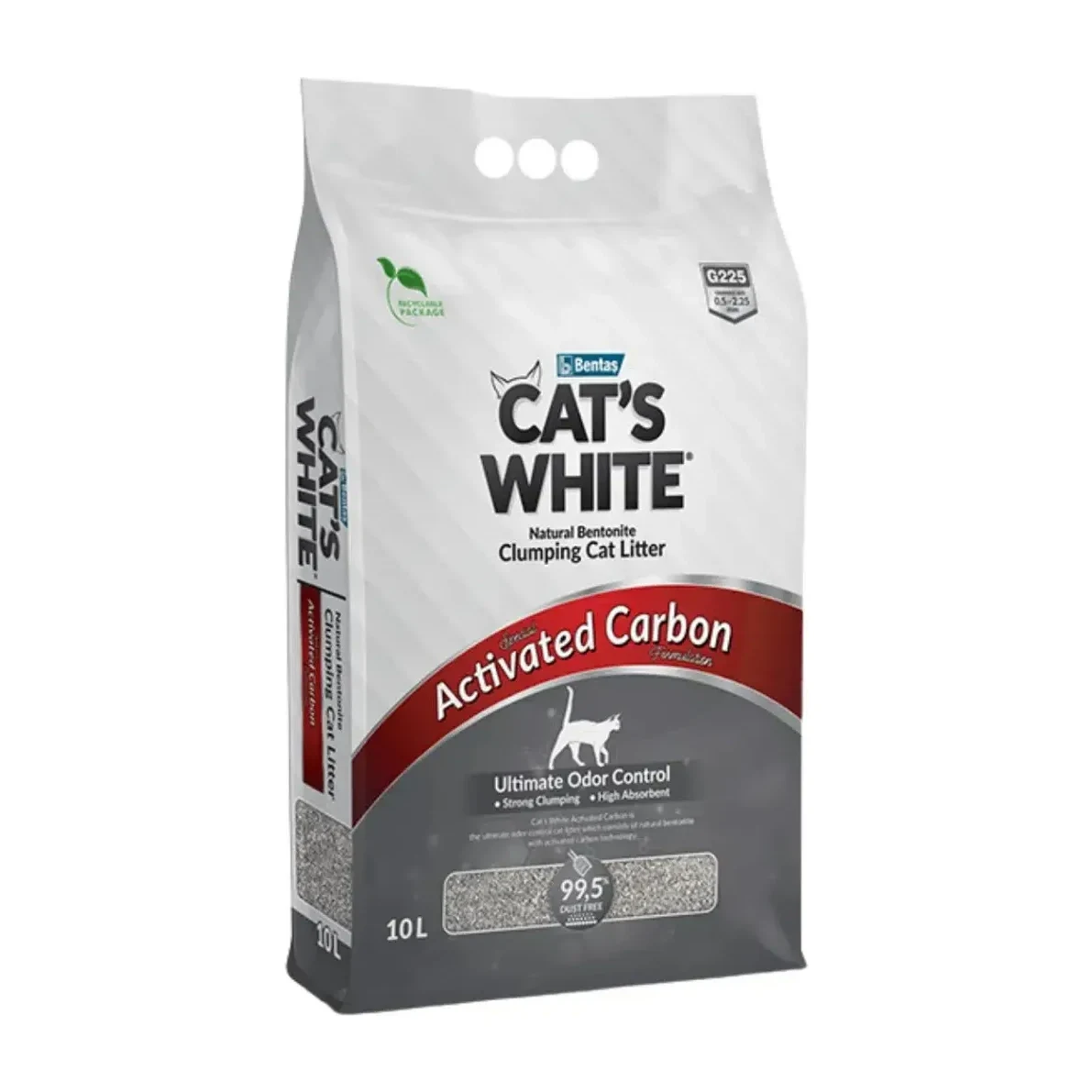 Cat’s White Aktif Karbonlu Topaklanan Kedi Kumu 10 Litre
