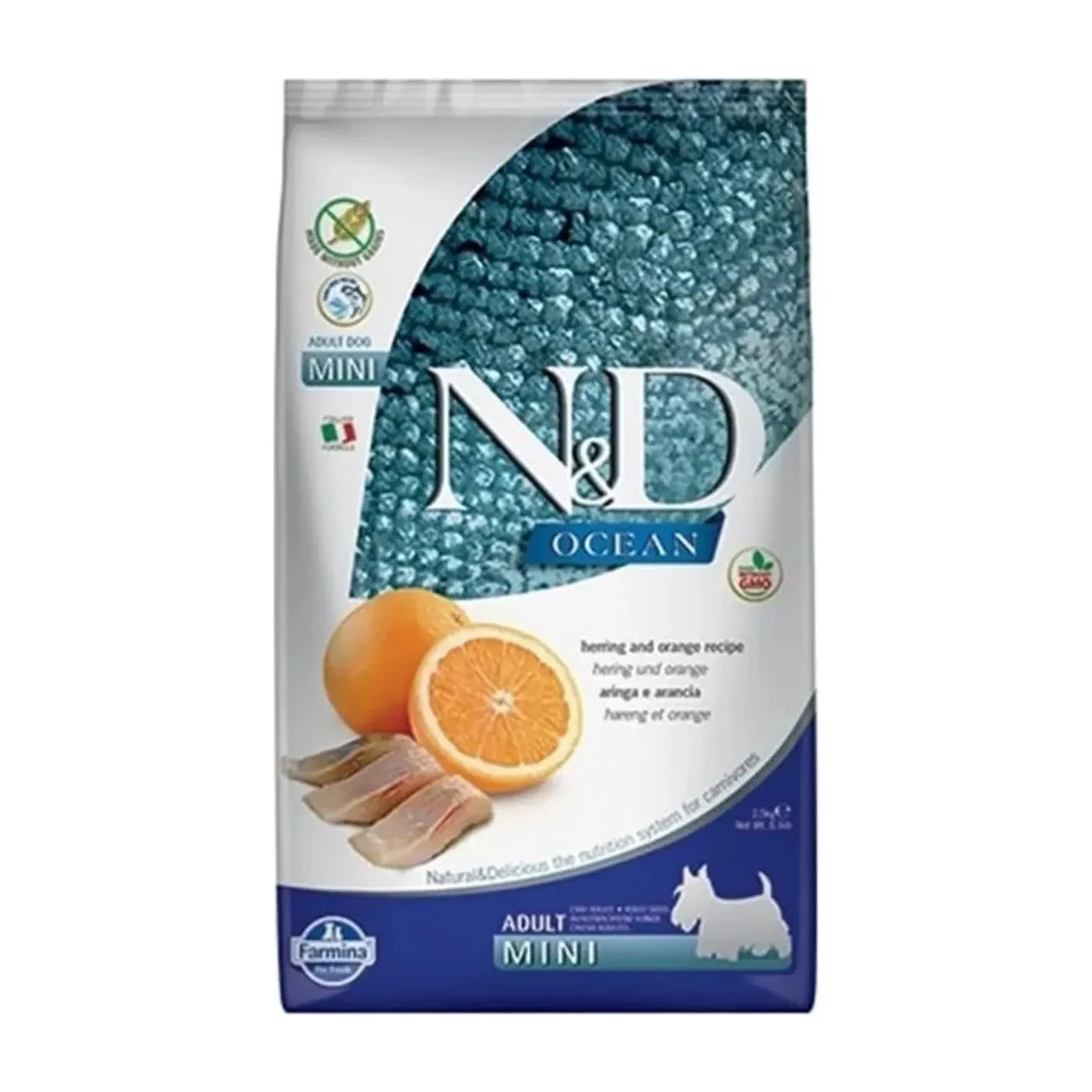 N&D Ocean Tahılsız Ringa Balık Portakal 2.5 Kg Mini Yetişkin Kuru Köpek Maması