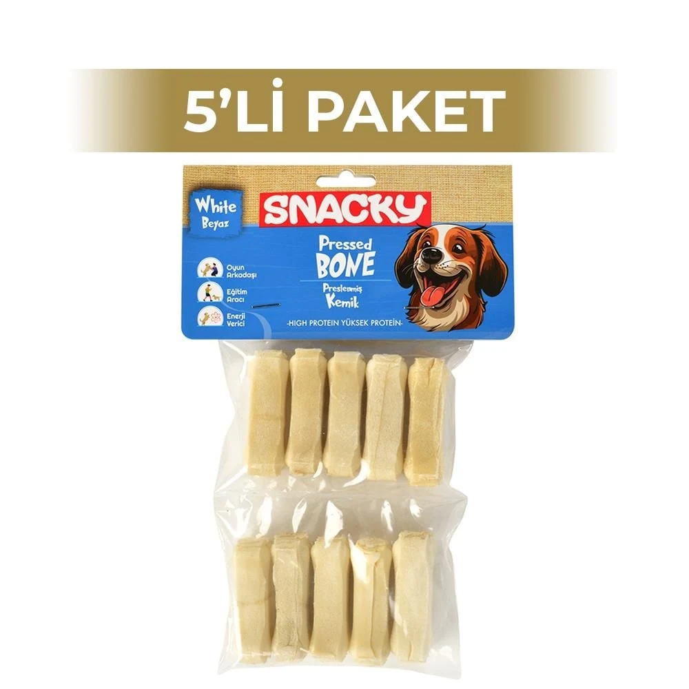Snacky Beyaz Köpek Çiğneme Kemiği 5 cm 10'lu 5 Paket