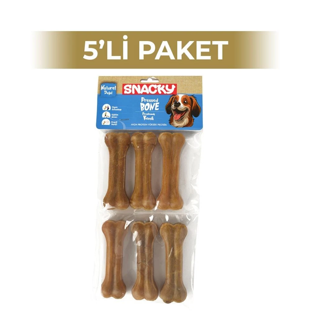Snacky Natural Köpek Çiğneme Kemiği 10 cm 6'lı 5 Paket