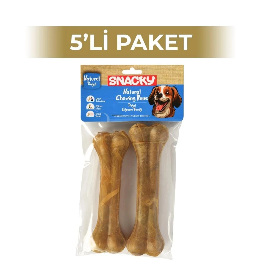 Snacky Natural Köpek Çiğneme Kemiği 15 cm 2'li 5 Paket