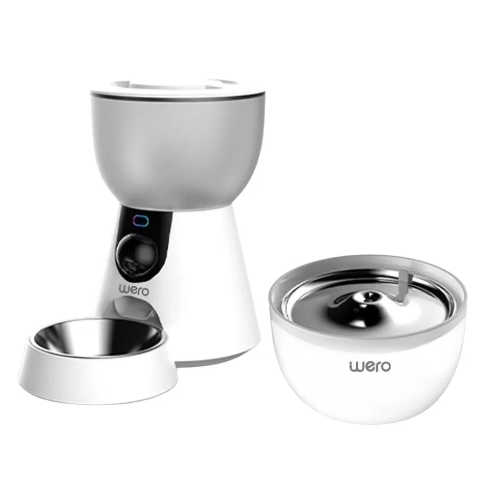 Wero 2in1 Kameralı Akıllı Otomatik Kedi Köpek Mama ve Su Kabı