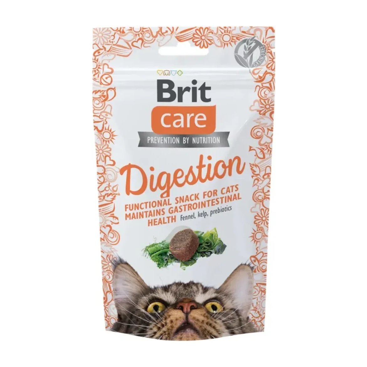 Brit Care Functional Snack Digestion Sindirim Sistemini Düzenlemek İçin Tahılsız Kedi Ödülü 50 Gr