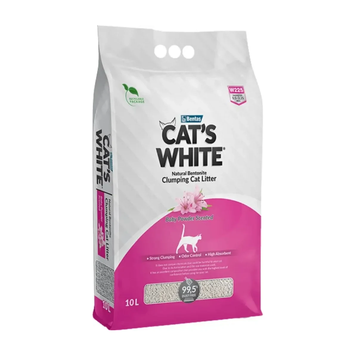 Cat’s White Bebek Pudrası Kokulu Topaklanan Kedi Kumu 10 Litre