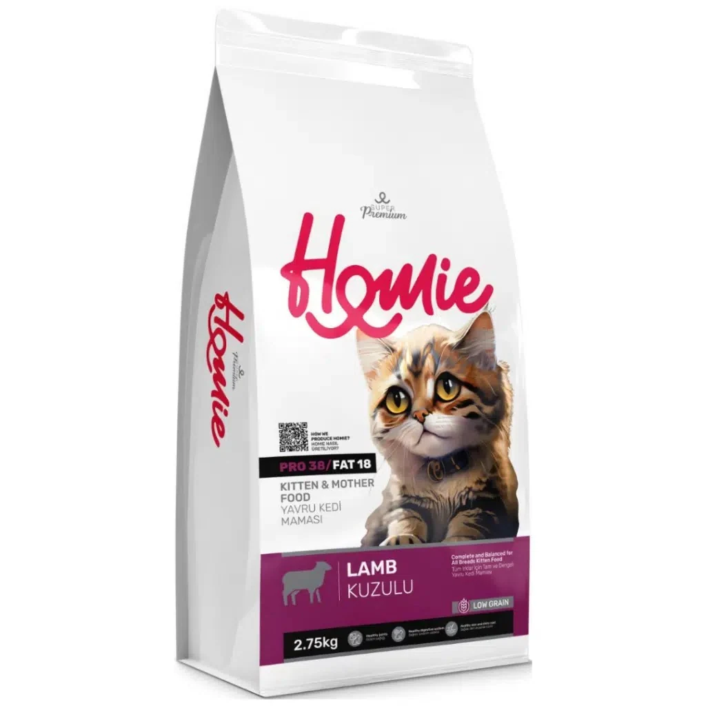 Homie Düşük Tahıllı Mother & Kitten Kuzu Etli Yavru Kedi Maması 2.75 Kg