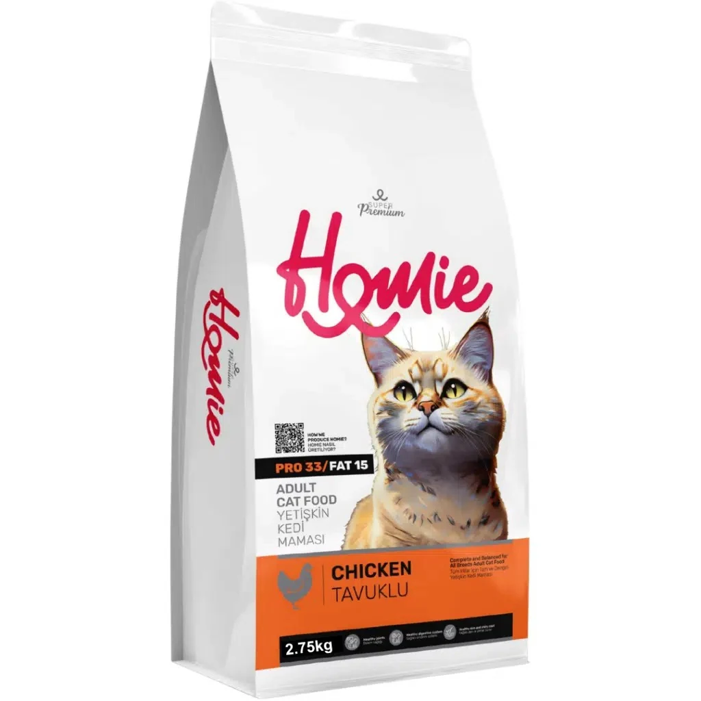 Homie Süper Premium Tavuklu Yetişkin Kedi Maması
