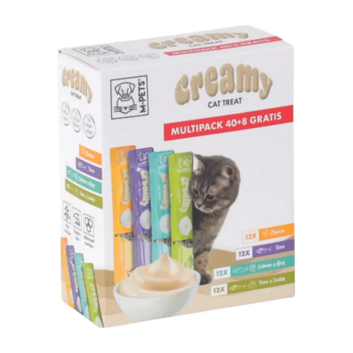 M-PETS Creamy Karışık Lezzetler 1 Krema Kedi Ödülü 48x15 Gr