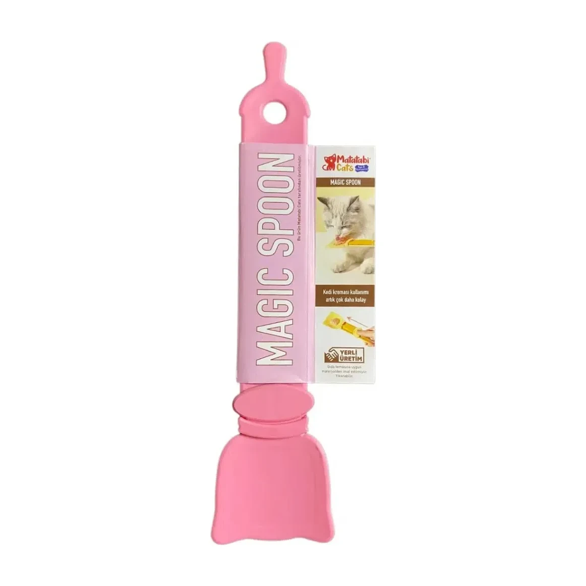 Magic Spoon Kedi ve Köpek Sıvı Ödül Maması Kolay Yedirme Kaşığı Pembe