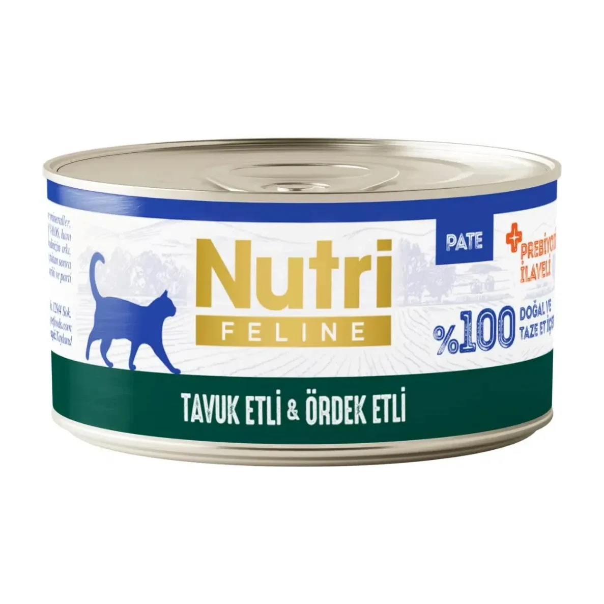 Nutri Feline Tavuk ve Ördek Etli Tahılsız Yetişkin Kedi Konservesi Pate 70 Gr