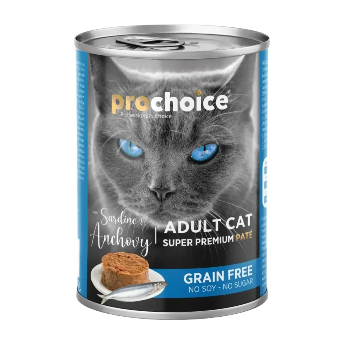 ProChoice Sardalya ve Hamsi Balıklı Tahılsız Kedi Konservesi Pate 400 Gr