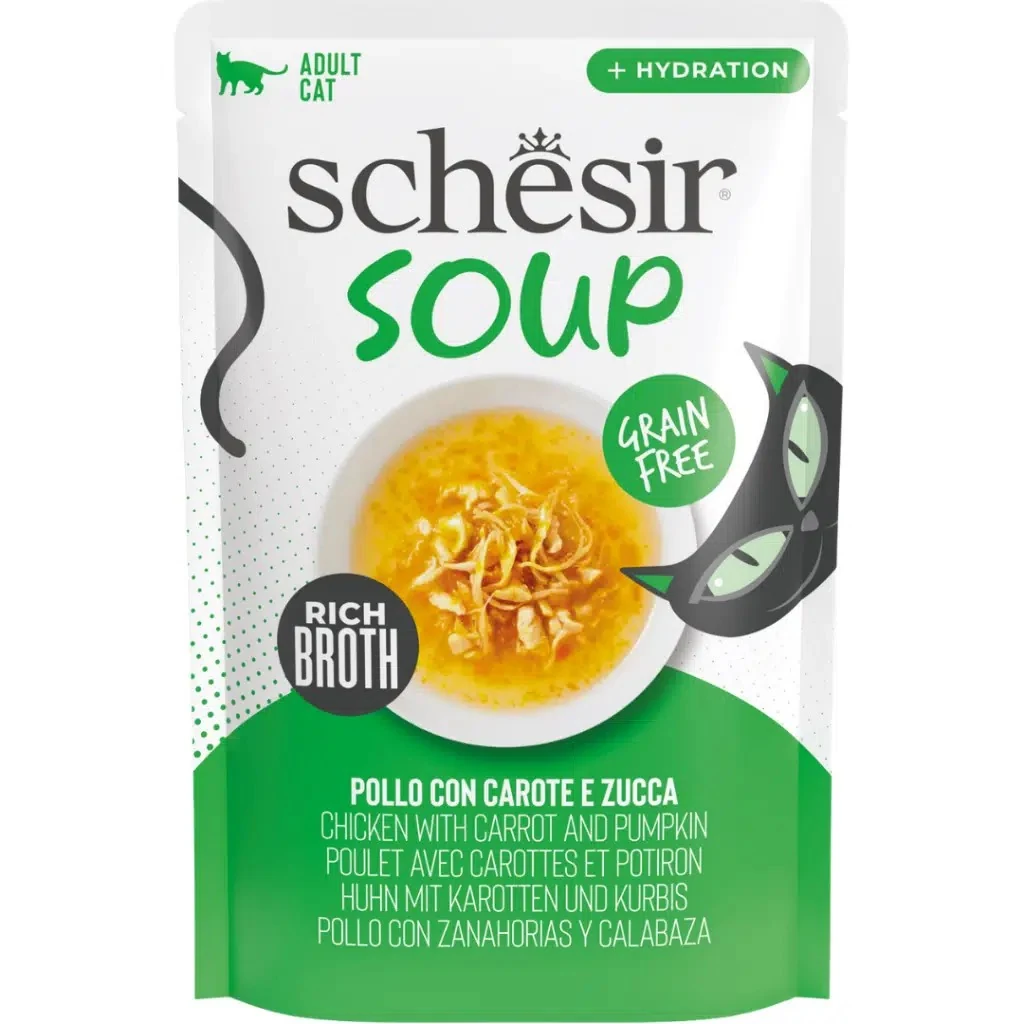 Schesir Soup Tavuk İle Bal Kabağı Yetişkin Kedi Çorbası Pouch 40 Gr