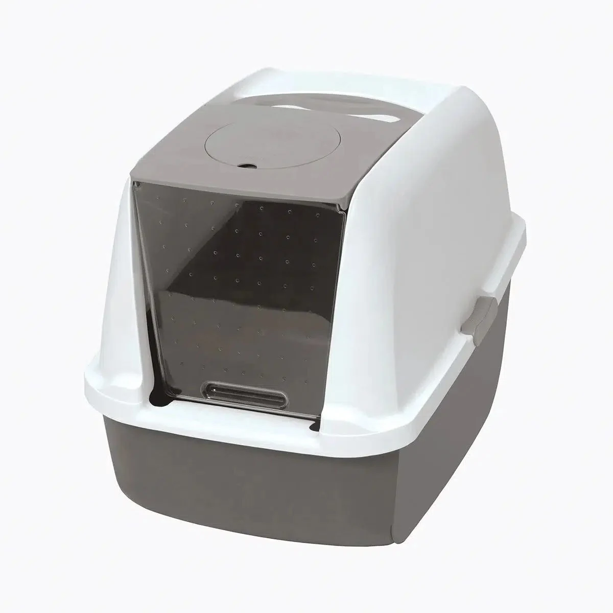 Catit Kapalı Kedi Tuvaleti Beyaz Gri 57x46x39