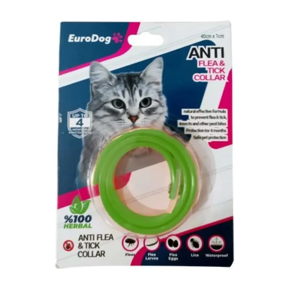 Eurocat Kedi Pire Tasması 40 cm Yeşil 500-0071