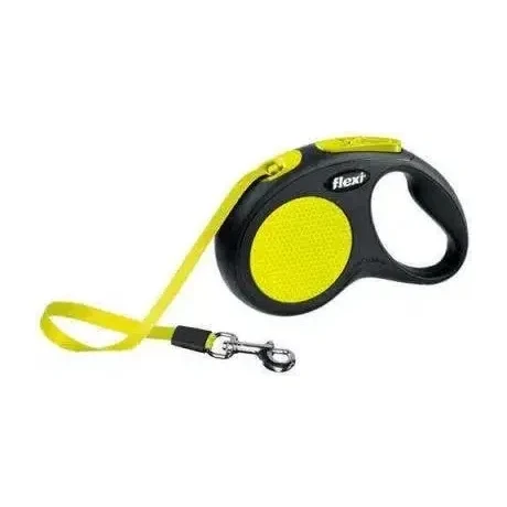 Flexi Neon Sarı Small 5M Şerit Otomatik Köpek Gezdirme Tasması
