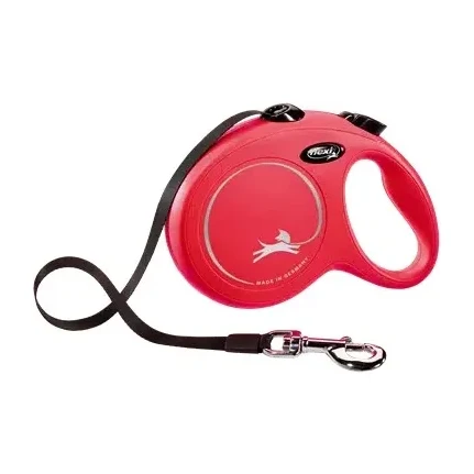 Flexi New Classic Medium 5M Şerit Otomatik Köpek Gezdirme Tasması Kırmızı