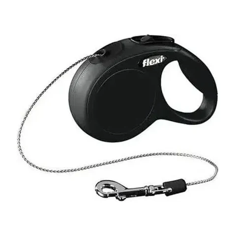 Flexi New Classic XSmall 3M İp Otomatik Köpek Gezdirme Tasması Siyah