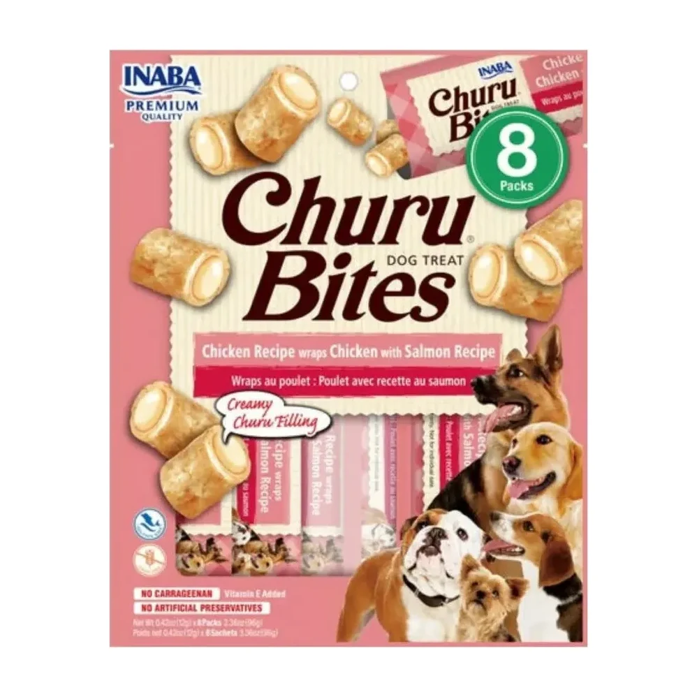 INABA Churu Bites Tavuklu ve Somonlu Köpek Ödül Maması 12gr 8li