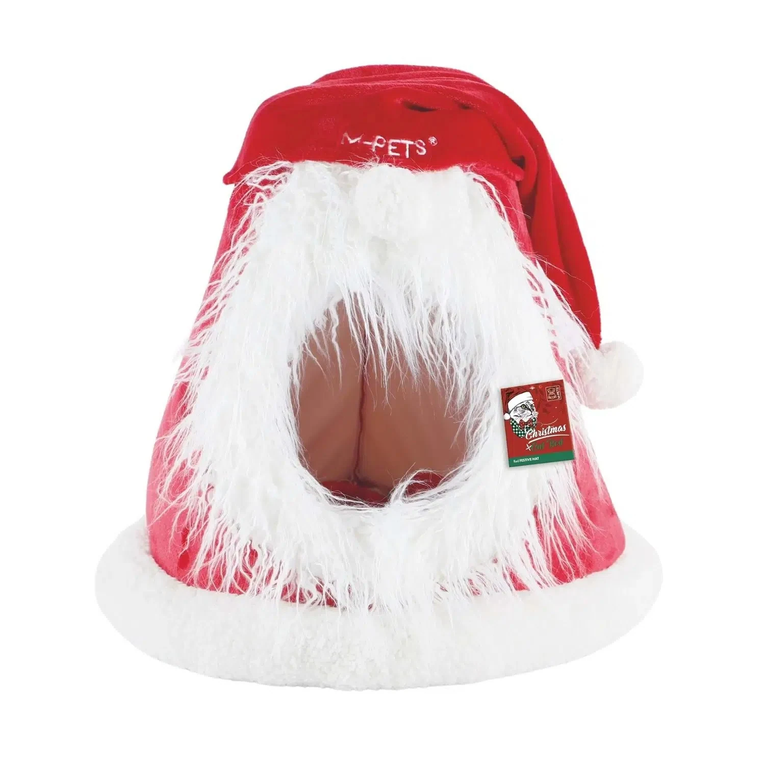 M-pets Christmas Kapalı Kedi Evi Kırmızı 20304199