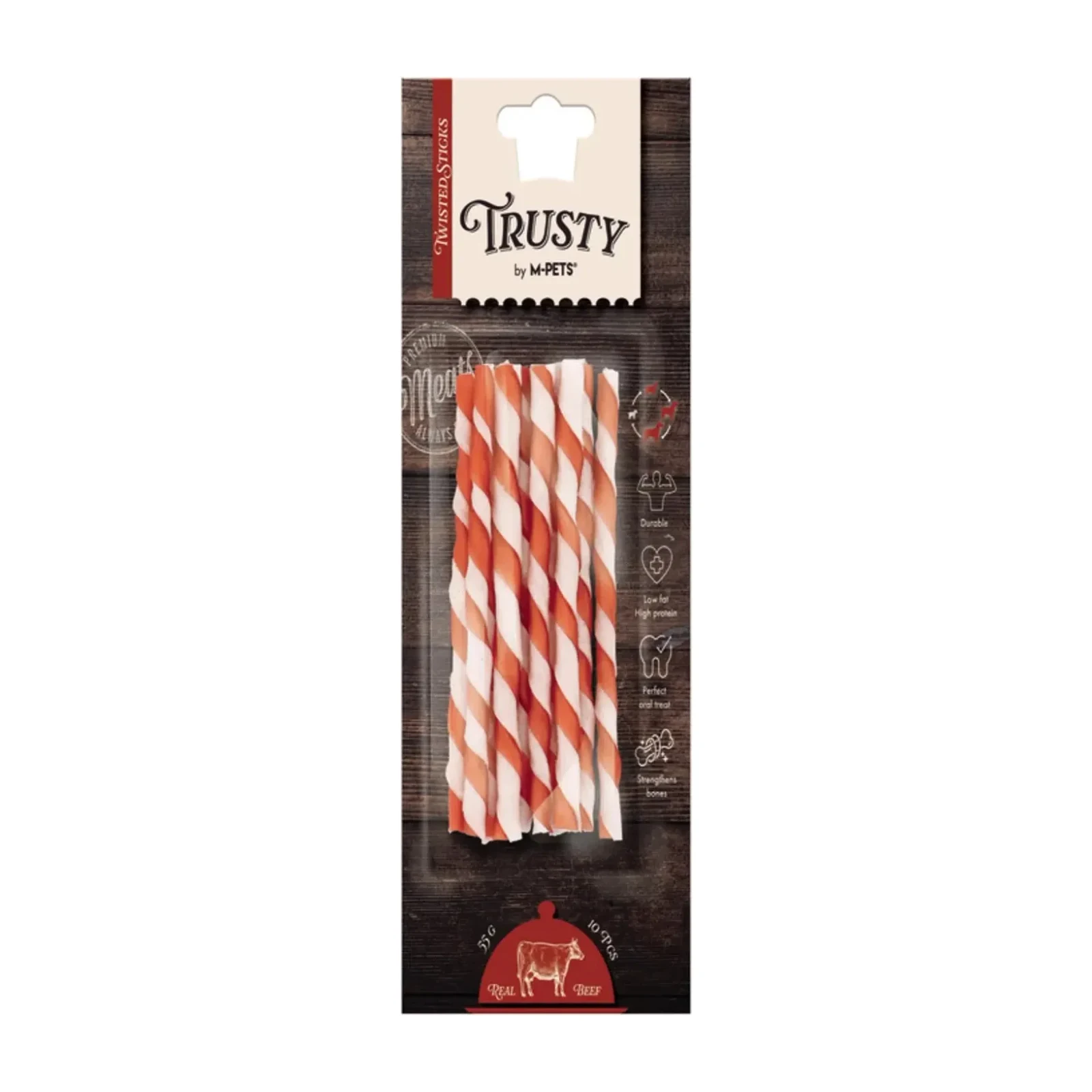 M-pets Trusty Sığır Eti Sarlı Köpek Ödül Kemiği 10Lu 55GR/12,7CM