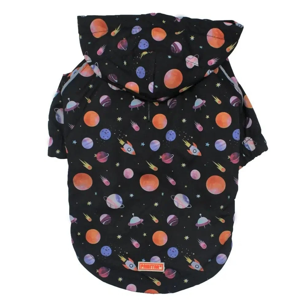 Pawstar Büyük Irk Köpek Yağmurluğu Kapşonlu Uzay Desen 22566 - 6XL
