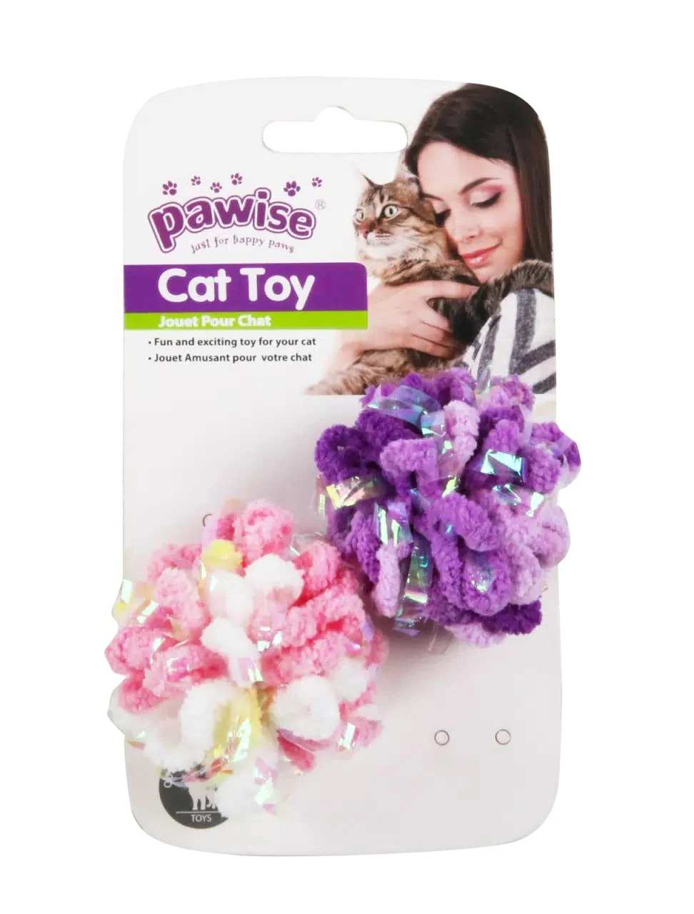 Pawıse peluş rafya fiyonk ikili kedi oyuncak