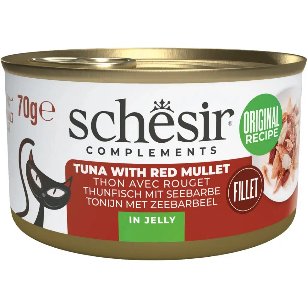 Schesir Ton Balıklı ve Barbun Balıklı Jöle İçinde Kedi Konservesi 70 Gr
