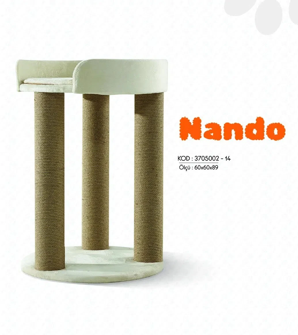 Woolart Nando Kedi Tırmalama Tahtası Krem 60*60*89H