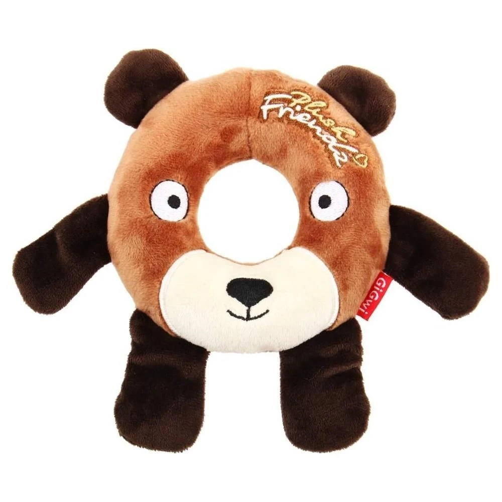 Gigwi Plush Friends Sesli Peluş Simit Ayı Köpek Oyuncağı