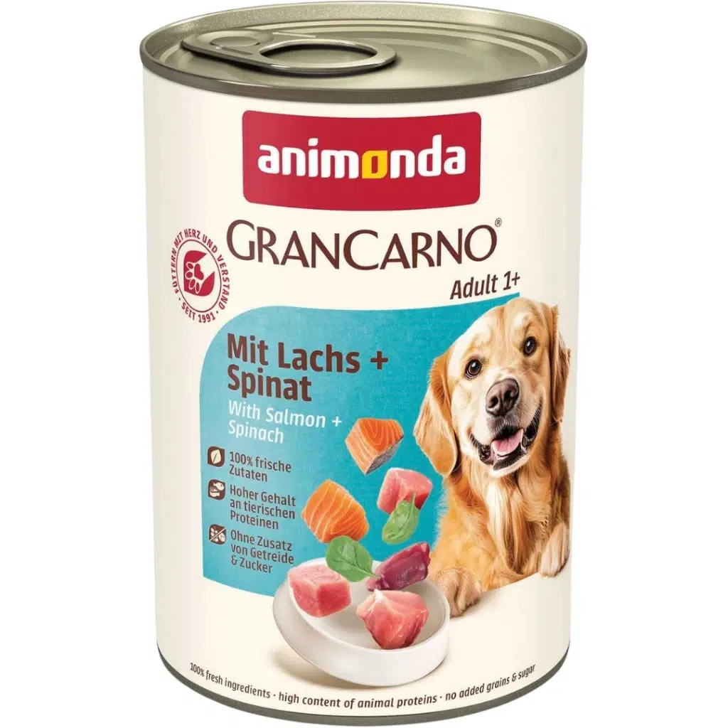 Animonda Gran Carno Somonlu ve Ispanaklı Köpek Konservesi 400 Gr