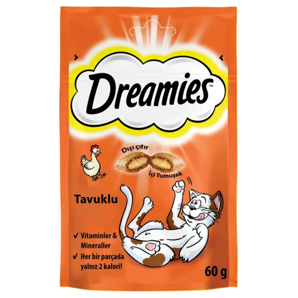 Dreamies İçi Dolgulu Tavuklu Kıtır Kedi Ödül Maması 60 Gr