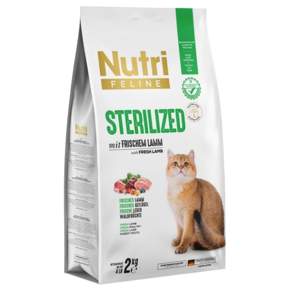 Nutri Feline Adult Sterilised Kısırlaştırılmış Kuzulu Yetişkin Kedi Maması