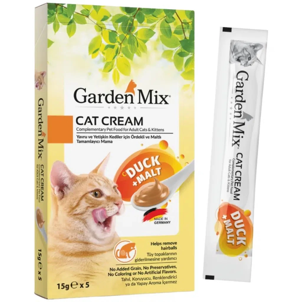Garden Mix Cat Cream Ördekli & Maltlı Krema Kedi Ödülü 5x15 Gr