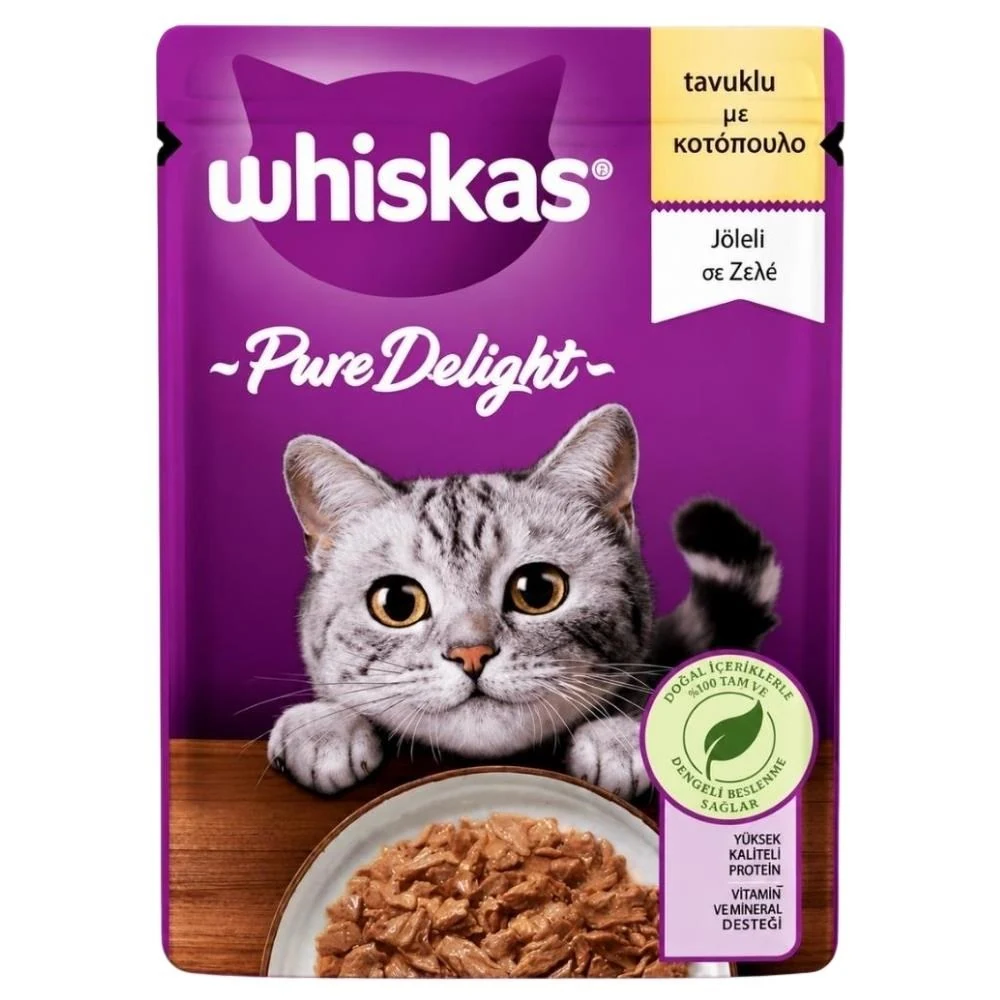 Whiskas Pouch Pure Delight Jöle İçinde Tavuklu Yaş Kedi Maması 85 gr