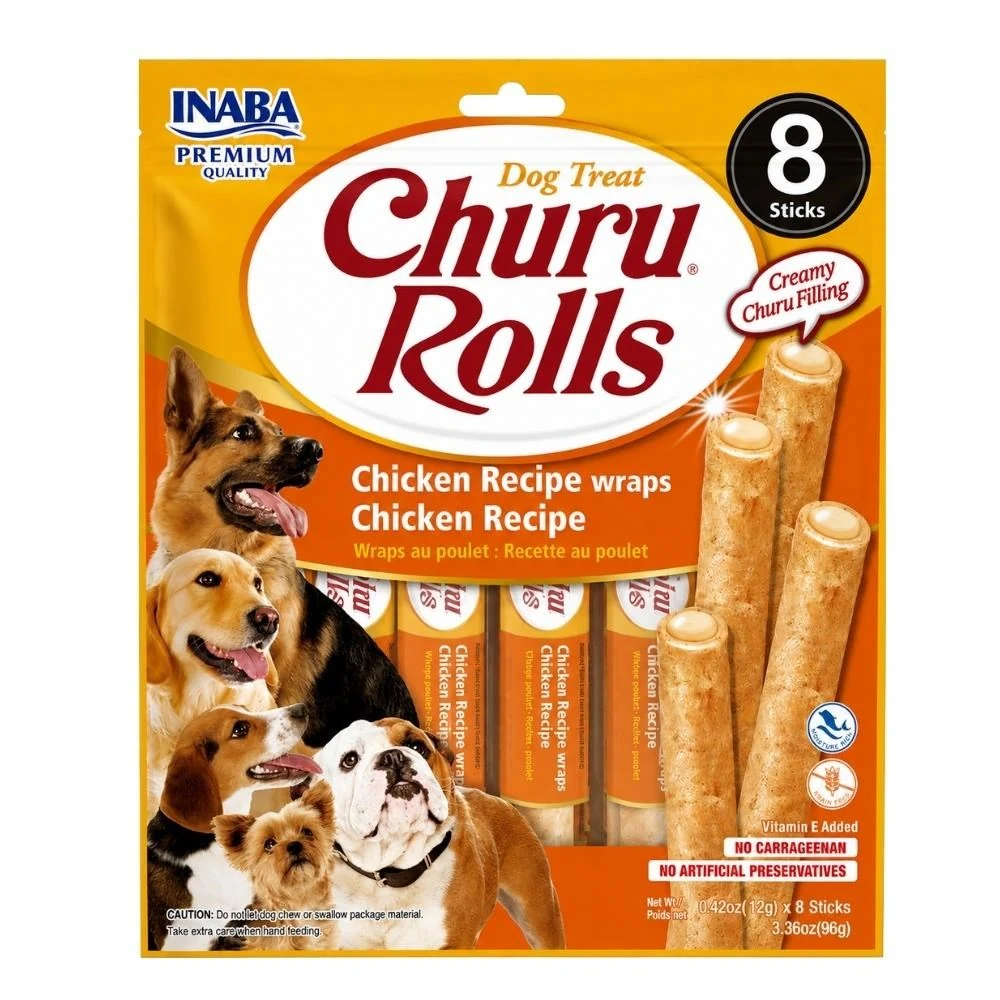 Inaba Churu Rolls Tavuklu Çubuk Köpek Ödül Maması 12 gr 8'li