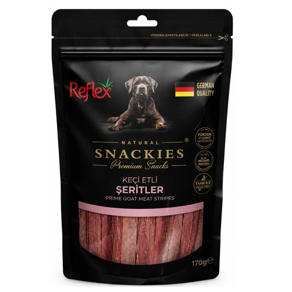 Reflex Snackies Natural Keçi Etli Şerit Tahılsız Köpek Ödül Maması 170 gr