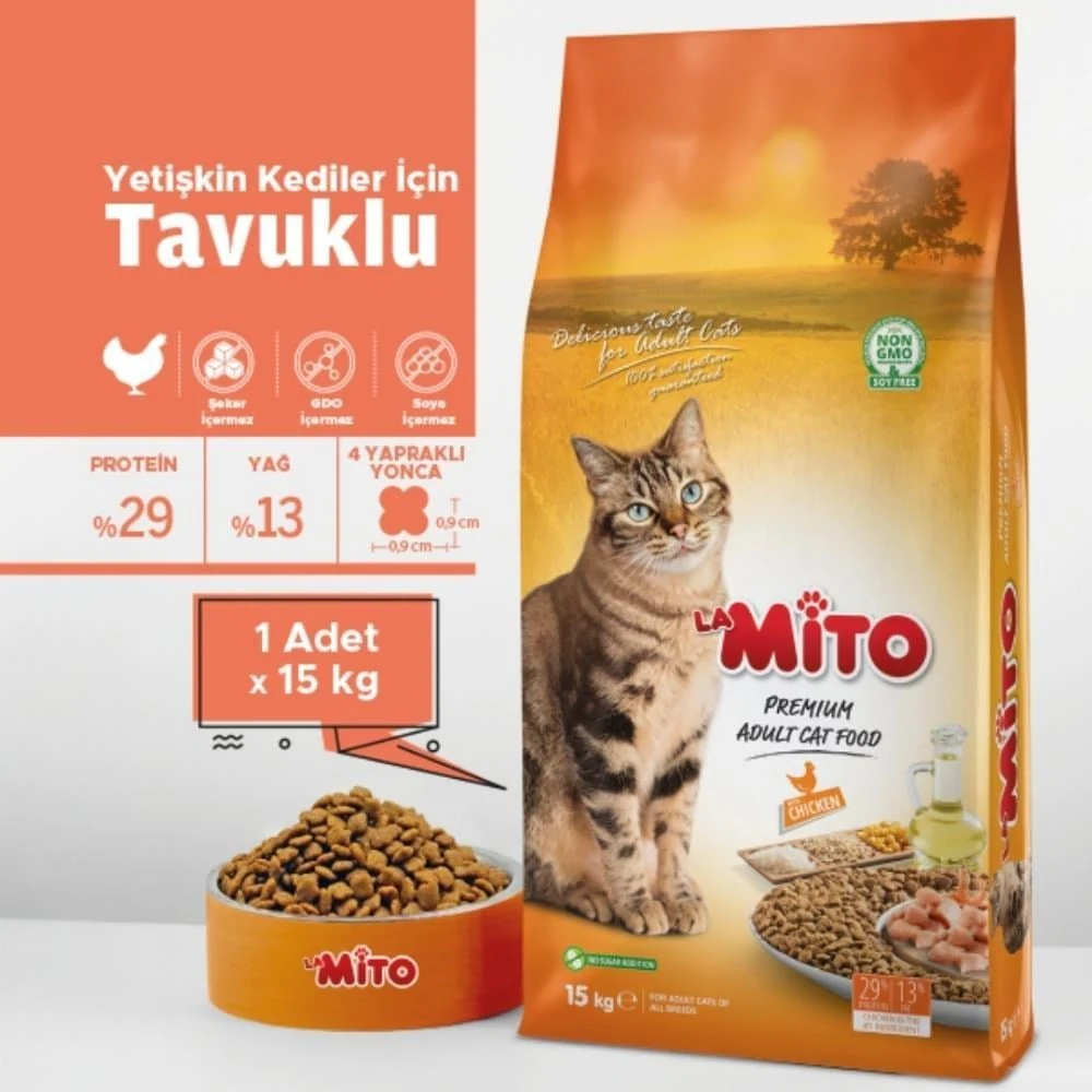 Mito Tavuklu Yetişkin Kuru Kedi Maması 15+1 kg
