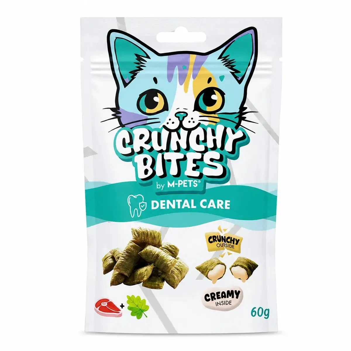 M-Pets Crunchy Bites Dental Care Diş ve Ağız Bakımı İçin Fonksiyonel Kedi Ödül Maması 60gr