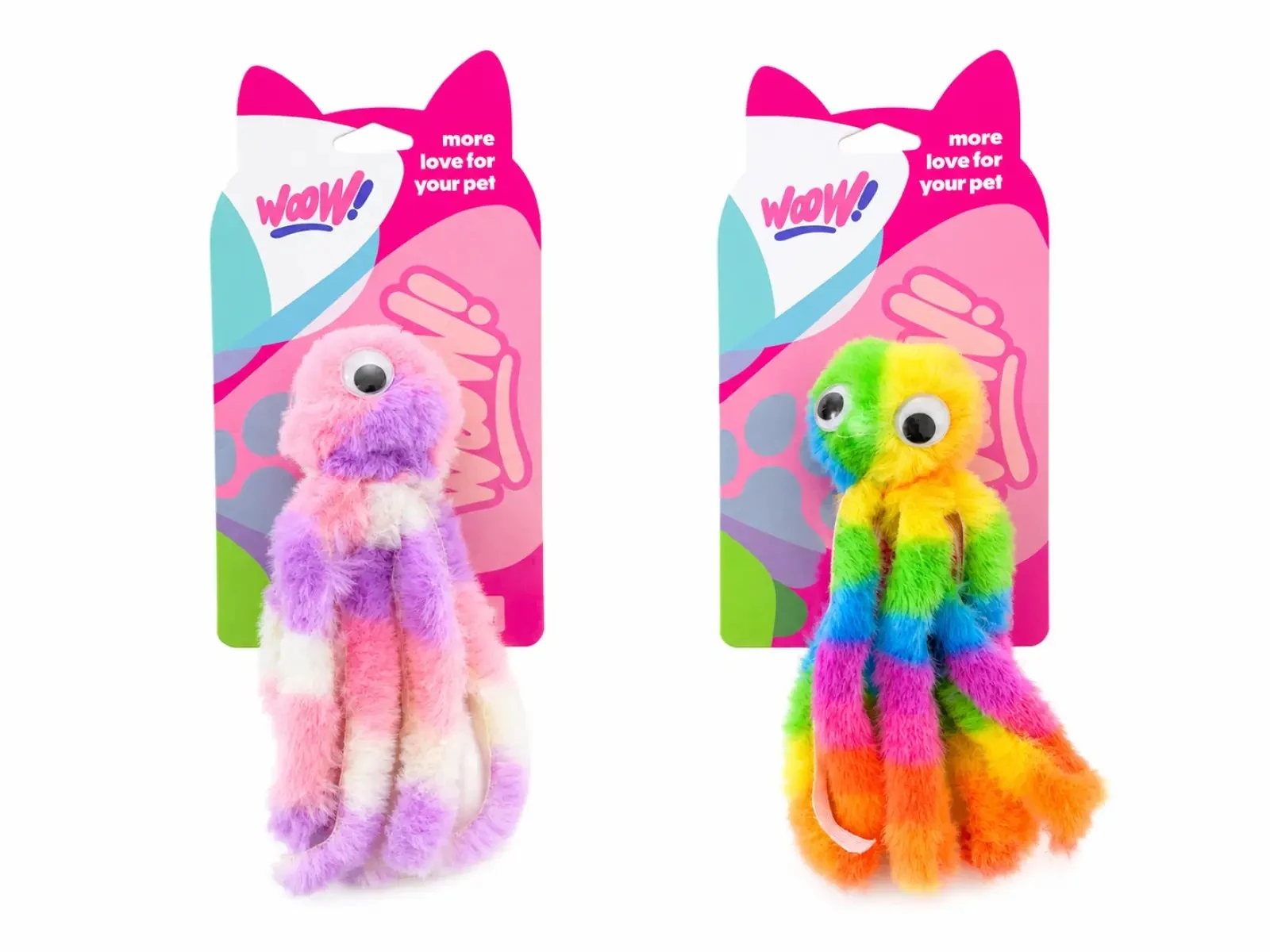 Wow Renkli Peluş Ahtapot Kedi Oyuncağı