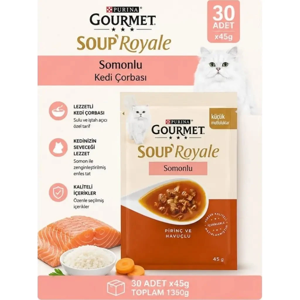 Gourmet Soup Royale Somonlu Kedi Çorbası 45 Gr 30 Adet