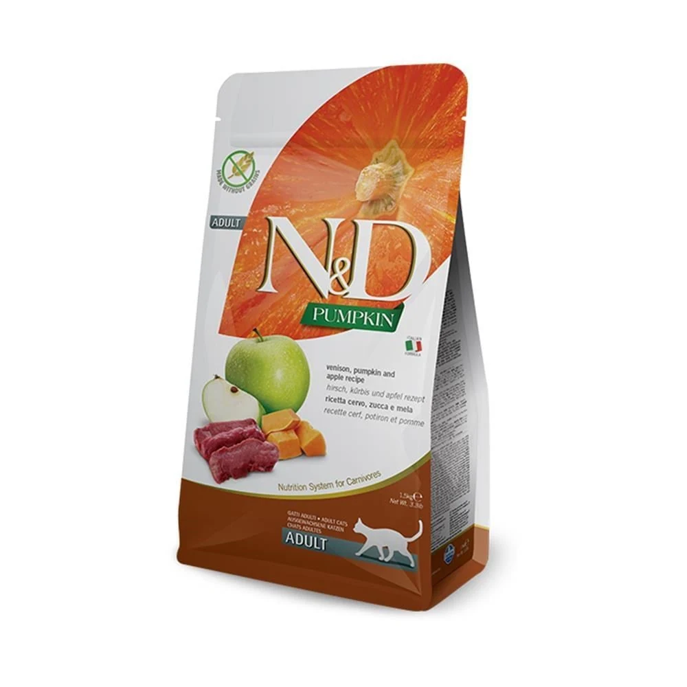 N&D Geyik Etli ve Elmalı Yetişkin Kedi Maması 5 kg