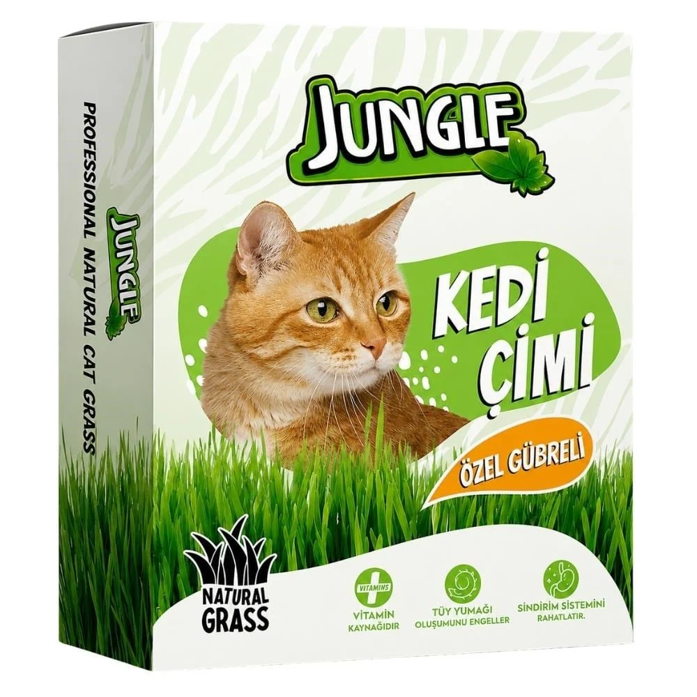 Jungle Kedi Çimi Kutulu Fileli