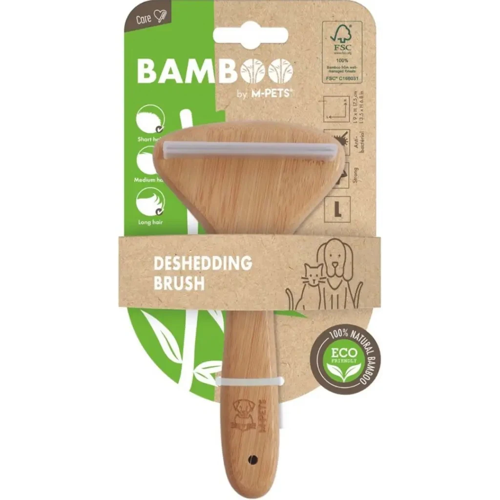 M-Pets Bamboo De-Shedding Brush Furminatör Large